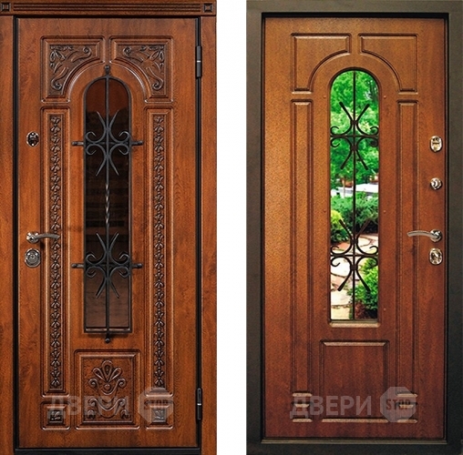 Входная металлическая Дверь Юркас Лацио с ковкой и стеклом в Лобне