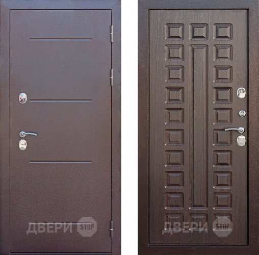 Входная металлическая Дверь Цитадель Isoterma Медный антик/Венге в Лобне