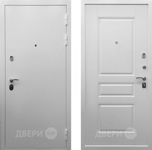 Входная металлическая Дверь Ратибор Бланко 3К Белый матовый в Лобне