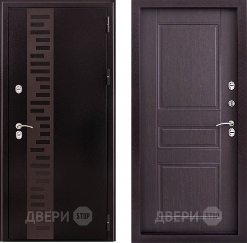 Дверь Заводская Урал с декором Термо Венге (с терморазрывом) в Лобне