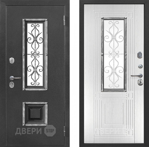 Входная металлическая Дверь Цитадель Венеция Серебро/ Белый ясень в Лобне