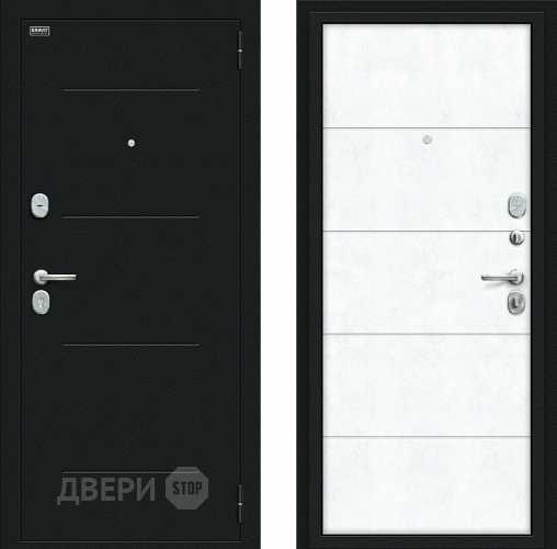 Входная металлическая Дверь Bravo Граффити-1 Букле черное/Snow Art в Лобне