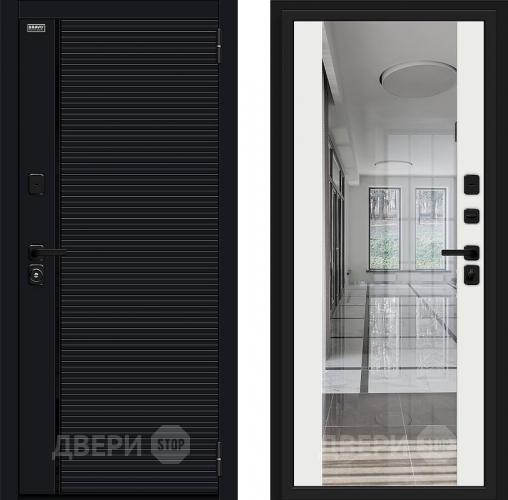 Входная металлическая Дверь Bravo Лайнер-3 Total Black/Off-white в Лобне