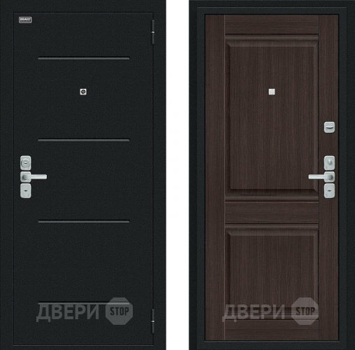 Входная металлическая Дверь Bravo Нео Букле черное/Wenge Veralinga в Лобне