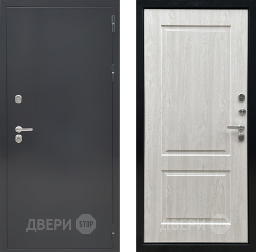 Входная металлическая Дверь Ратибор Термоблок 3К Черное серебро/Сосна белая в Лобне