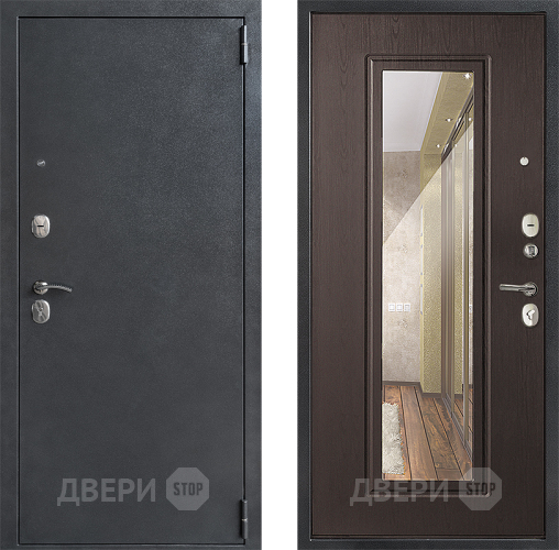 Входная металлическая Дверь Дверной Континент ДК-70 Зеркало Эко Венге в Лобне
