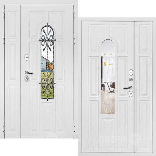 Входная металлическая Дверь Дверной Континент Лион Двустворчатая Белая в Лобне