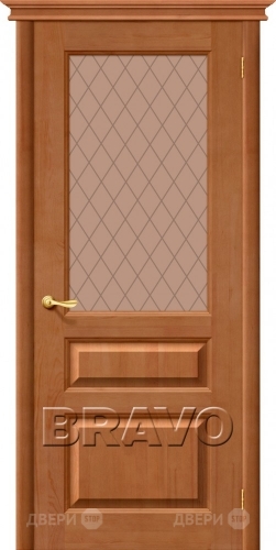Межкомнатная дверь со стеклом М5 (Светлый Лак) в Лобне