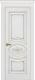 Межкомнатная дверь Дверь Премьер ДГ, белая эмаль, патина золото в Лобне