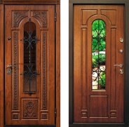 Дверь Юркас Лацио с ковкой и стеклом 960х2050 мм