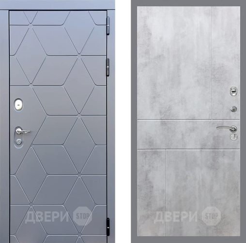 Входная металлическая Дверь Стоп КОСМО ФЛ-290 Бетон светлый в Лобне
