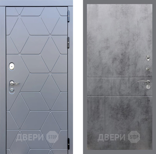 Входная металлическая Дверь Стоп КОСМО ФЛ-290 Бетон темный в Лобне