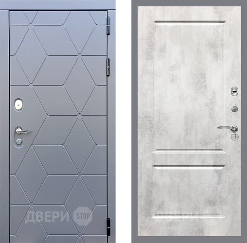 Входная металлическая Дверь Стоп КОСМО ФЛ-117 Бетон светлый в Лобне