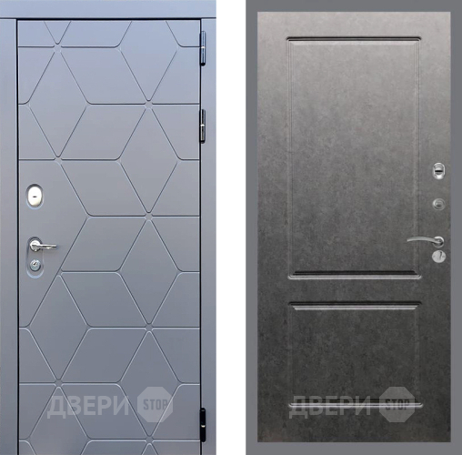 Входная металлическая Дверь Стоп КОСМО ФЛ-117 Штукатурка графит в Лобне