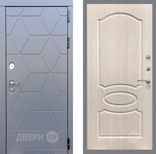 Входная металлическая Дверь Стоп КОСМО ФЛ-128 Беленый дуб в Лобне