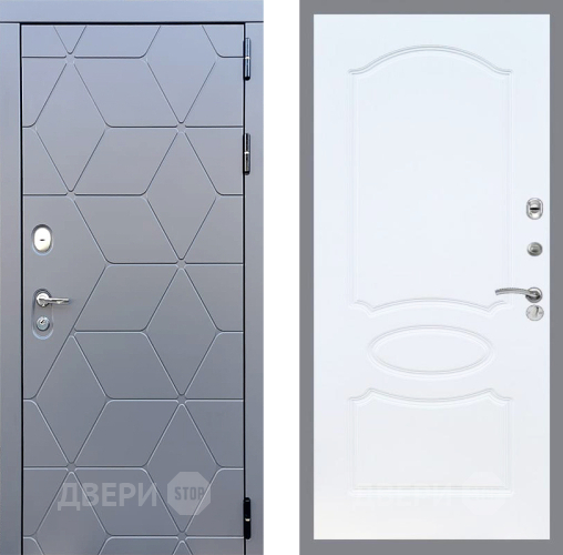 Входная металлическая Дверь Стоп КОСМО ФЛ-128 Белый ясень в Лобне