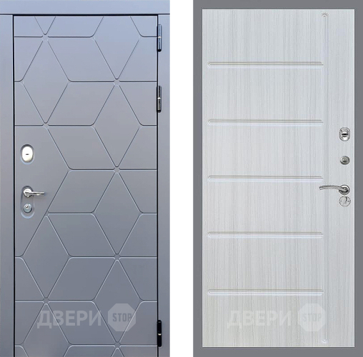 Входная металлическая Дверь Стоп КОСМО ФЛ-102 Сандал белый в Лобне