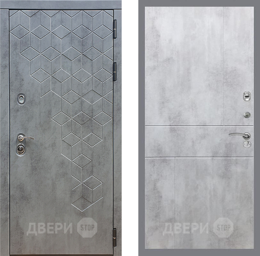 Входная металлическая Дверь Стоп БЕТОН ФЛ-290 Бетон светлый в Лобне