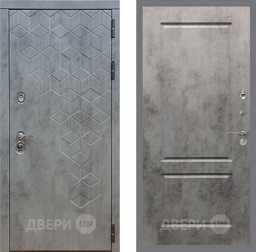 Входная металлическая Дверь Стоп БЕТОН ФЛ-117 Бетон темный в Лобне