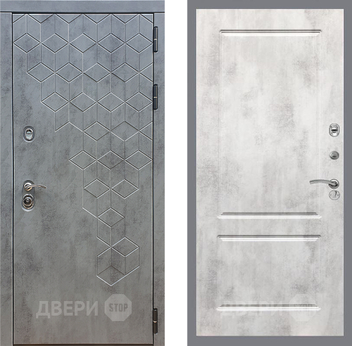 Входная металлическая Дверь Стоп БЕТОН ФЛ-117 Бетон светлый в Лобне