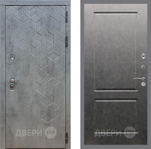 Входная металлическая Дверь Стоп БЕТОН ФЛ-117 Штукатурка графит в Лобне