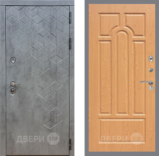 Входная металлическая Дверь Стоп БЕТОН ФЛ-58 Дуб в Лобне