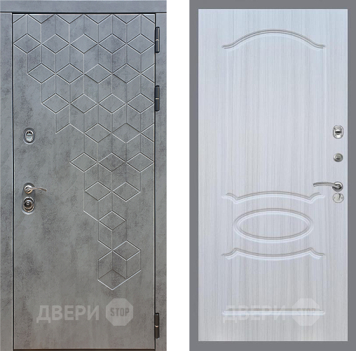 Входная металлическая Дверь Стоп БЕТОН ФЛ-128 Сандал белый в Лобне