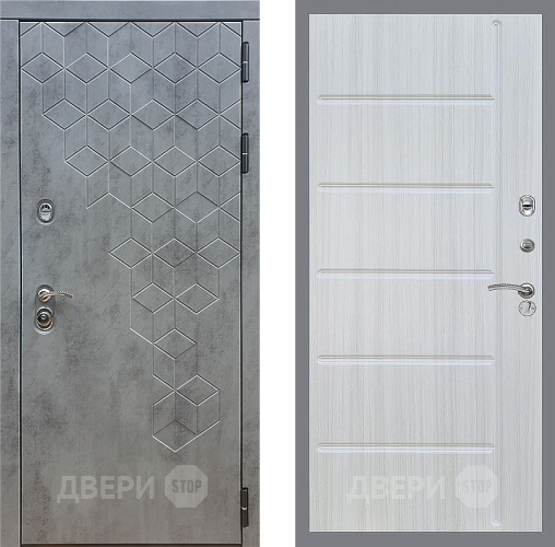 Входная металлическая Дверь Стоп БЕТОН ФЛ-102 Сандал белый в Лобне
