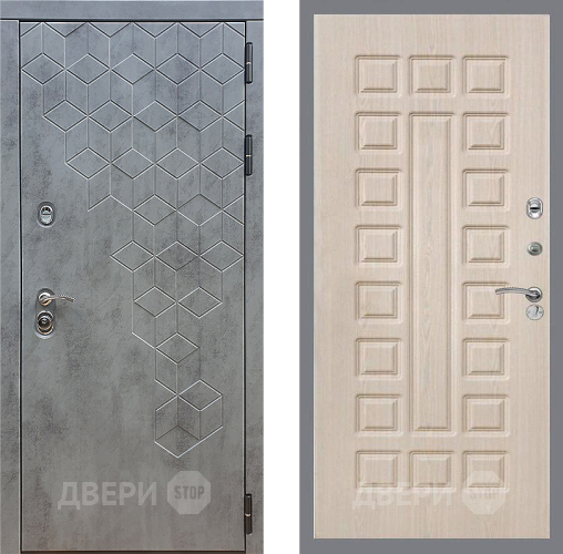 Входная металлическая Дверь Стоп БЕТОН ФЛ-183 Беленый дуб в Лобне