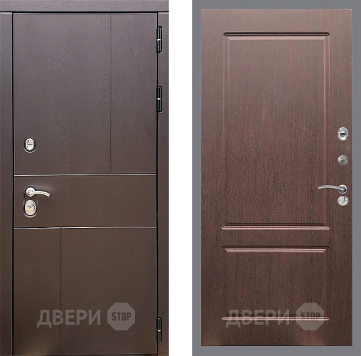 Входная металлическая Дверь Стоп УРБАН ФЛ-117 Орех премиум в Лобне