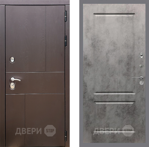 Входная металлическая Дверь Стоп УРБАН ФЛ-117 Бетон темный в Лобне