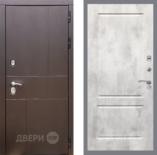Входная металлическая Дверь Стоп УРБАН ФЛ-117 Бетон светлый в Лобне