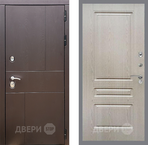 Входная металлическая Дверь Стоп УРБАН ФЛ-243 Беленый дуб в Лобне