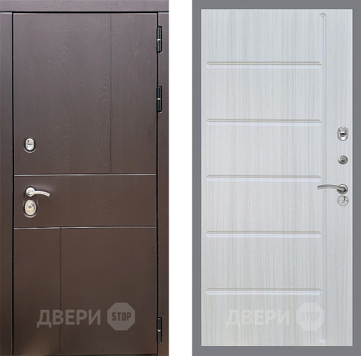 Входная металлическая Дверь Стоп УРБАН ФЛ-102 Сандал белый в Лобне