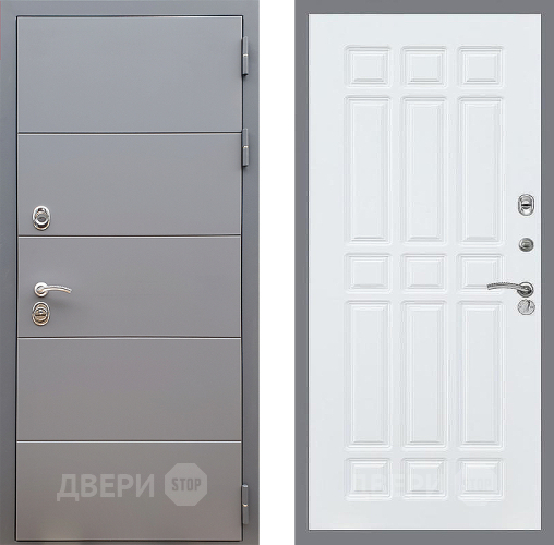 Входная металлическая Дверь Стоп АРТ ГРАФИТ ФЛ-33 Силк Сноу в Лобне