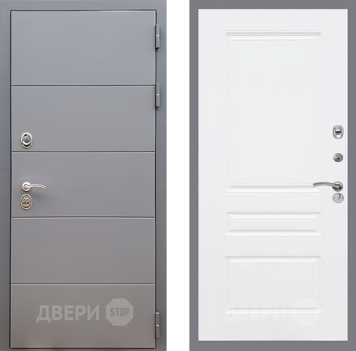 Входная металлическая Дверь Стоп АРТ ГРАФИТ ФЛ-243 Силк Сноу в Лобне