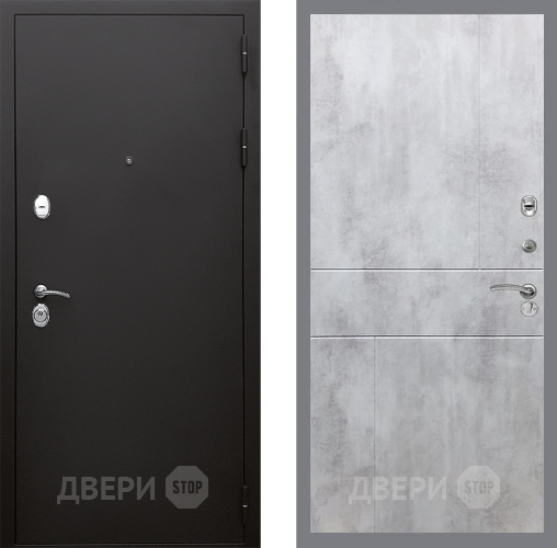 Входная металлическая Дверь Стоп КЛАССИК Шагрень ФЛ-290 Бетон светлый в Лобне