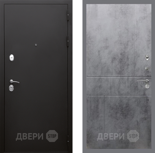 Входная металлическая Дверь Стоп КЛАССИК Шагрень ФЛ-290 Бетон темный в Лобне