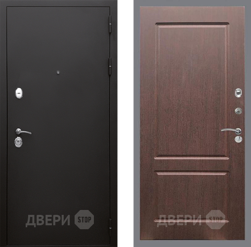 Входная металлическая Дверь Стоп КЛАССИК Шагрень ФЛ-117 Орех премиум в Лобне