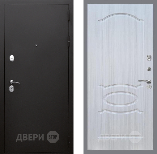 Входная металлическая Дверь Стоп КЛАССИК Шагрень ФЛ-128 Сандал белый в Лобне