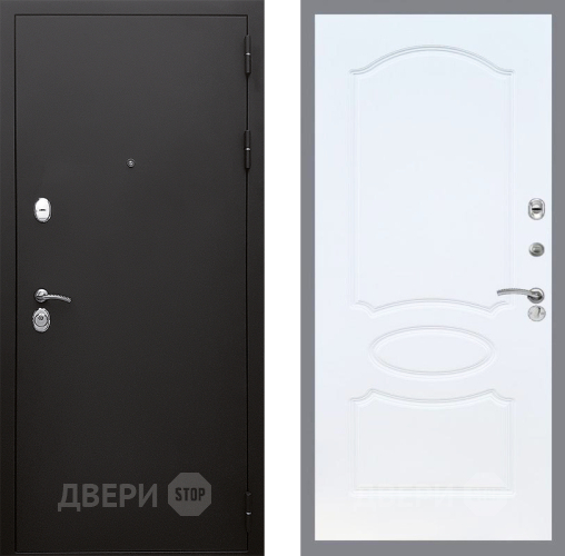 Входная металлическая Дверь Стоп КЛАССИК Шагрень ФЛ-128 Белый ясень в Лобне