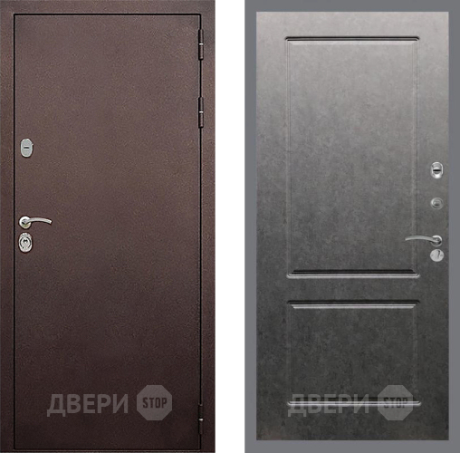 Входная металлическая Дверь Стоп КЛАССИК Медь ФЛ-117 Штукатурка графит в Лобне