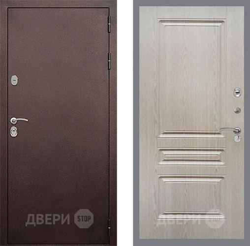 Входная металлическая Дверь Стоп КЛАССИК Медь ФЛ-243 Беленый дуб в Лобне