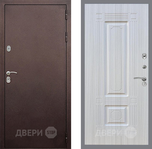Входная металлическая Дверь Стоп КЛАССИК Медь ФЛ-2 Сандал белый в Лобне