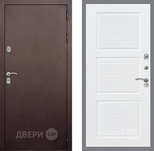 Входная металлическая Дверь Стоп КЛАССИК Медь ФЛ-1 Силк Сноу в Лобне