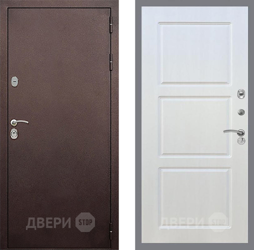 Входная металлическая Дверь Стоп КЛАССИК Медь ФЛ-3 Лиственница беж в Лобне