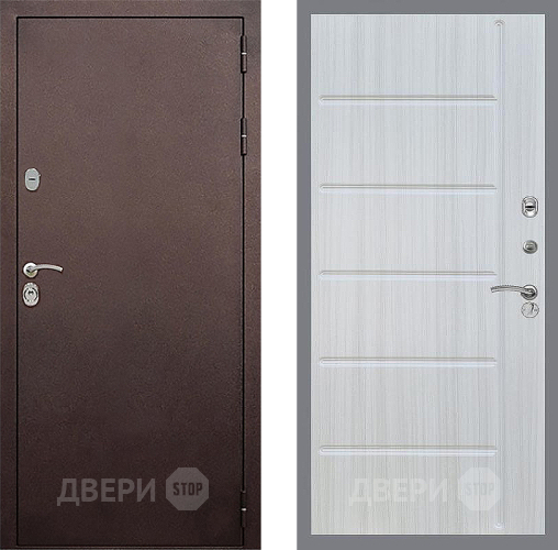 Входная металлическая Дверь Стоп КЛАССИК Медь ФЛ-102 Сандал белый в Лобне