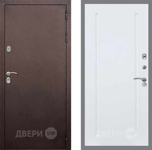 Входная металлическая Дверь Стоп КЛАССИК Медь ФЛ-68 Силк Сноу в Лобне