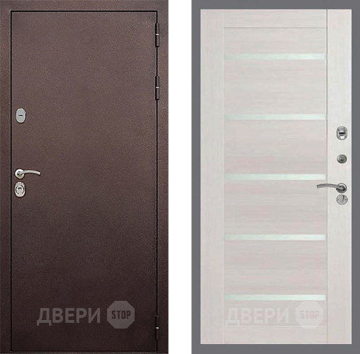 Входная металлическая Дверь Стоп КЛАССИК Медь СБ-14 Лиственница беж в Лобне