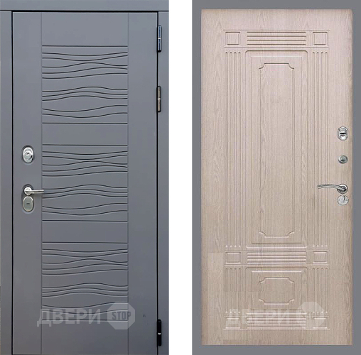 Входная металлическая Дверь Стоп СКАНДИ ФЛ-2 Беленый дуб в Лобне